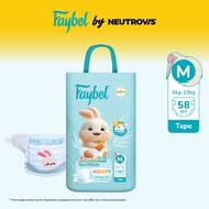 Faybel by Neutrovis Baby Essestial TAPE Disposable Baby Diaper - M 58pcs (TAPE)