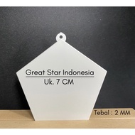 MEDAL PLATE PLASTIC SQUARE MEDAL MATERIAL PLATE 7CM x 7CM WHITE 2MM THICKNESS (RETAIL / PCS)