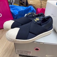 adidas superstar slip on shoes women's navy blue