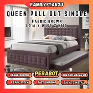 ❤️familystar2u - Double Bed Queen with Single Pull Out Bed Frame Katil Queen Katil Single Pull Out Katil Double Decker