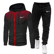 Brand Fashion Men's Jogging Gym Running Clothes Zipper Hoodie Pants Jogging Sportswear 2-piece Set Men's Sportswear Sports Suit