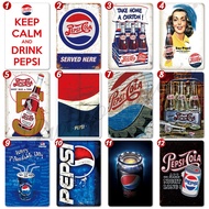 PEPSI Signs Vintage Metal Tin Signs Posters Bar Pub Club Shop Store Man Cave Wall Decor (8"×12")(Con