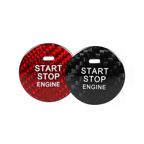 Carbon Fiber Car Styling Interior Engine Start Stop Button Cover Sticker for Audi A4 A3 A6 C8 A5 Q5 