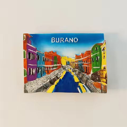 Italy，Venice，Burano，3D Stereoscopic，Tourism Souvenirs，Resin painting，Decoration home，Refrigerator ma