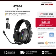 ONIKUMA GT808 Tri-mode Wireless Gaming Headset RGB Lighting 2.4G With Mic HD Bass Stereo Sound