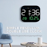 danglan-Digital LED Wall Clock With Remote Control Temperature Time Week Date Display Fashion Living