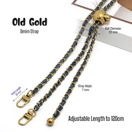 epeach 120cm Denim Metal Chain Adjustable Handbag Strap Gold Ball Adjuster Tali Jeans Beg Tangan