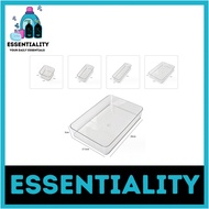 (ESSENTIALITY) Transparent Drawer Organiser Tray Drawer Organizer Clear Tray Divider Display Sorting Box Accessory Tray