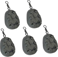 5 Pcs Carp Fishing Weights Sinkers Tackle Kit Flat Pear Lead Sinker Big Eye Inline Coated Tapered Eq