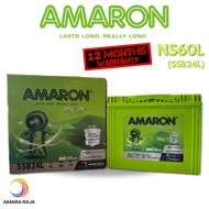 【SABAH】Amaron Hi Life NS60L NS60R 55B24L 55B24R Car Bateri Kereta Made in India