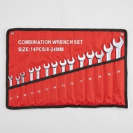 [14PCS] Chrome Vanadium Combination Wrench Set 8mm - 24mm | Spanar Gabungan Set