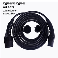 EVSE 16A 32A 11KW 22KW  EV Charging Cable Type 2 to Type 2 EV Cable For Electric Vehicle Charging St