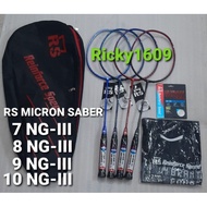 Badminton Racket RS MICRON SABER 7 NG-III/M SABER 8 NG-III/M SABER 9 NG-III/M SABER 10 NG-III