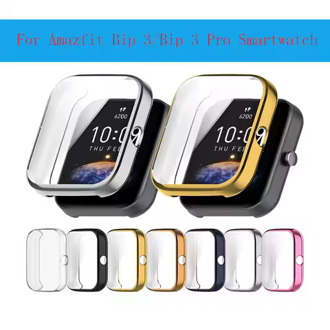 2Pcs TPU Protective Cover For Amazfit Bip 3 Smart Watch, Screen Protector Case For Huami Amazfit Bip