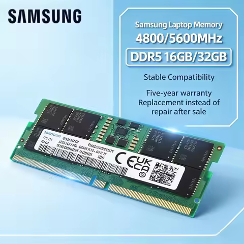 Samsung DDR5 RAM-4800/5600MHz 16GB/32GB SODIMM 262-Pin,Dell Lenovo Asus HP Laptop,High Performance,E