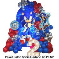 SONIC GARLAND Balloon Package 65 PC SP Sonic Birthday Decoration/