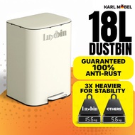 Luxbin™ Dustbin kitchen Tong Sampah 18L Rubbish Bin Stainless Steel Trash can with Pedal