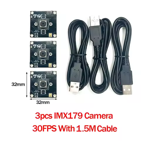 USB Camera Module with No Distortion, Compatible for Autodarts.io, Mac, Linux, Raspberry, IMX179, OV