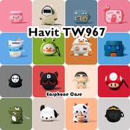 【In Stock】For Havit TW967 Case Cover Couple Cute Cartoon Soft Silicone Earphone Case Casing NO.2