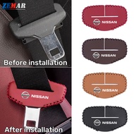 Nissan Car Seat Belt Buckle Protector Anti Slip Anti nti Scratch Cover Leather Safety Automobile Interior Accessories for March Juke Skyline Terra Livina Note Xtrail Magnite Kicks