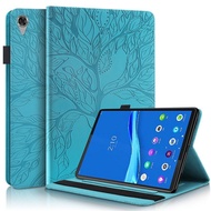 Ốp Lưng Máy Tính Bảng Funda Cho Lenovo Tab M10 HD Ốp Lưng Dạng Ví Lật Hình Cây Chạm Nổi 10 1 Inch Ch