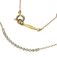 AHKAH/ Ahkah Believe You Long Diamond 0.10ct Necklace K18 Gold 1.8g 48cm Women's [Used]