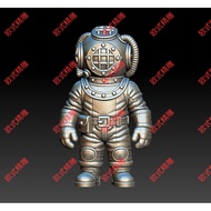Diver Model Round Engraving Four-Axis Engraving Machine Three-Dimensional Three-Dimensional Drawing 