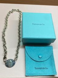 二手出清 Tiffany&amp;Co 經典款 橢圓牌粗圈項鍊 純銀925項鍊