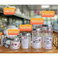 Large Glass Jar Capacity 900ml To 2 Liters With Swirling Stainless Steel Lid for Spices Soaking Jar