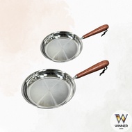 316 Stainless Steel Wooden Handle Small Frying Pan [Winner] 316