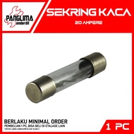 Large Glass Fuse Tube Fuse - 20 Ampere Glass Fuse - 20A - 20 A