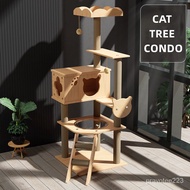 Luxury wooden cat tree house indoor cat tower cat litter cat climbing frame scratch board everything