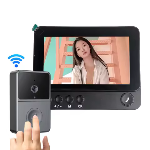 2.4G Wireless Video Intercom Doorbell 4.3 Inch IPS Screen Audio Video Doorbell Camera Night Vision D