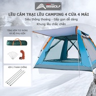 Lều Cắm Trại Lều Tự Bung Camping Dã Ngoại Lều 4 Mái Thông Thoáng Cho 2-3 Người Hai Lớp Dễ Dàng Gấp G