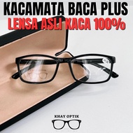 Reading Glasses Plus Original Lenses 100% Glass Anti-Scratch Glass Lenses Black Frame Free Box and W