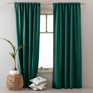 B12 Ready Made Curtain!! 99%Blackout Siap Jahit Langsir  Langsir RAYA Kain Tebal 100%Polyester Blackout (Emerald Green)