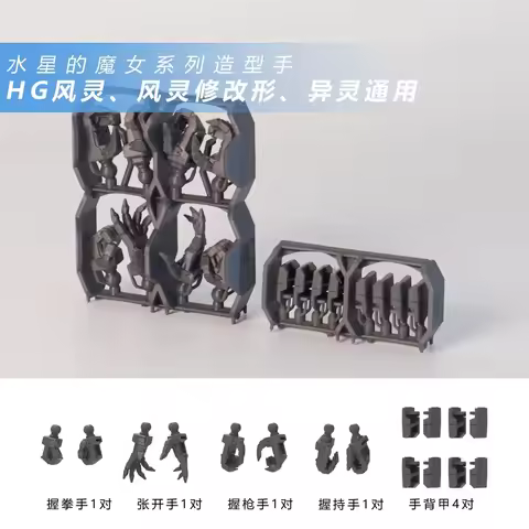 3D Printing Parts Hand for 1/144 HG The Witch From Mercury Aerial Calibarn LFRITH UR Model Building 