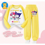 DM303 - RHINO KIDS girls' autumn-winter outfit printed with cute kuromi and melody prints, soft and 