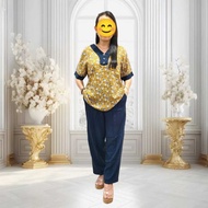 Pajama Nightgown/P Combination Suit CP Rayon Premium 3-button Size XL