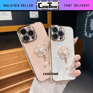 Realme 5 5i 5s 6i 9i 10 11 Pro Plus Pro+ sarung electroplated diamond bling pearl flower soft case c