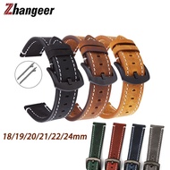 Calf Leather Watch Band 18mm 19mm 20mm 21mm 22mm 24mm Quick Release Strap For Samsung Galaxy Watch For Seiko Universal Wristband