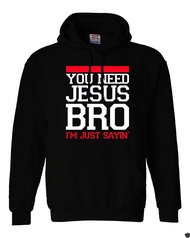 Gs-eagle Men's You Need Jesus Bro Graphic Hoodie