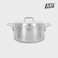 AMT Sharp 28cm Basic Pot 316Ti Stainless Steel | 5-Ply Professional Stock Pot • Even Heating • Durab