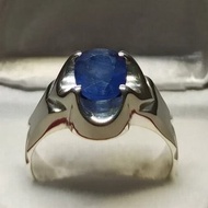 藍寶石男戒 925純銀戒指 簡約質感 藍色戒指 禮物