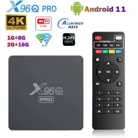 X96q pro tv box android 11.0 allwinner H313 quad core 2.4G WIFi HDR10 4K 2GB 16GB Many media player 