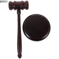 BERSY Judge Hammer, Wood Gavel Durable Base Costume Sound Block, Simple Design Attorney Decorative H