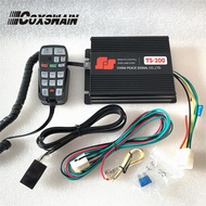 DEFIO TS-200 Coxswain 200W รถฮอร์นเครื่องขยายเสียงสำหรับรถยนต์รถตำรวจสัญญาณเตือนลำโพงไมโครโฟนลำโพงไซ