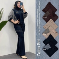 zalea set setelan one set setcel blouse celana wanita casual jumbo kaos knit hq ld 130 cm fit xxl