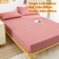 3 Sizes of Cotton Fitted Sheet With An Elastic Band Bed Sheet Plaid Mattress Cover Queen Size Bedspread Pillowcases