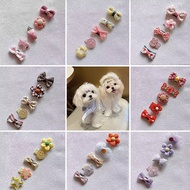 5-Piece Set Pet Hairpin Dog BB Clip Teddy Hair Accessories Cat Headdress Flower Yorkshire Clip Pomer